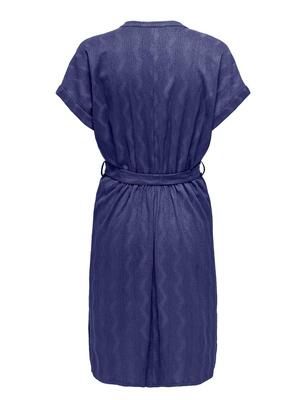 Only 15333482/Skipper Blue Dia SS v-neck dress
