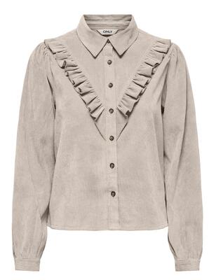 Only 15334332/Pumice Stone Marike LS cord frill shirt