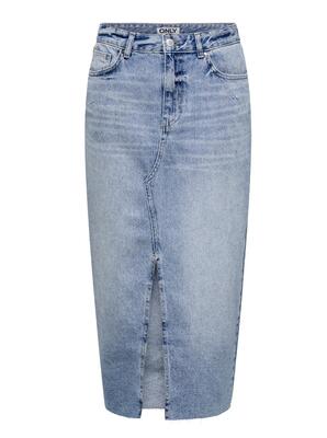 Only 15337859/Light Blue Denim Ella midi skirt TAI518
