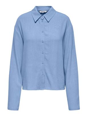 Only 15338695/Bel Air Blue Solvi LS linen shirt