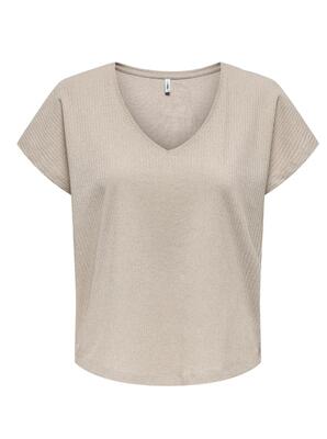 Only 15339794/Pumice Stone Asia SS v-neck top
