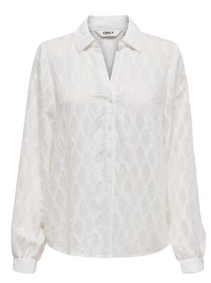 Only 15340688/Cloud Dancer Noa LS v-neck shirt