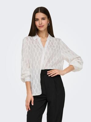 Only 15340688/Cloud Dancer Noa LS v-neck shirt