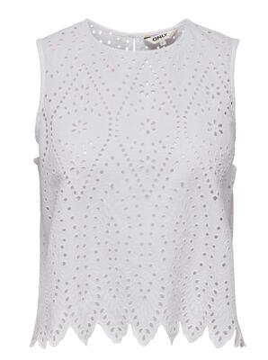 Only 15343156/Bright White Tulum SL emb top