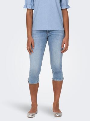 Only 15344812/Light Blue Denim Blush MW slit cap shorts NOOS