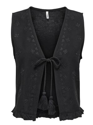 Only 15346503/Black Jakiri linen SL emb vest