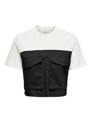 Only 15346594/CD/Black Dara SS short mix top