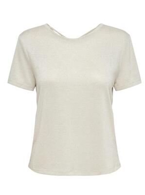 Only 15346637/Cloud Dancer Amber life SS glitter top