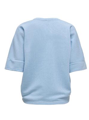 Only 15347713/Soft Chambray Livy SS glitter v-neck top