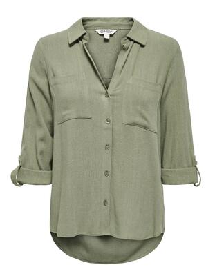 Only 15349102/Deep Lichen Green Yasmin-Siesta LS shirt NOOS