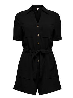Only 15349778/Black Macha life SS cargo playsuit