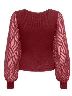 Only 15350562/Cabernet Julie LS rib mix o-neck