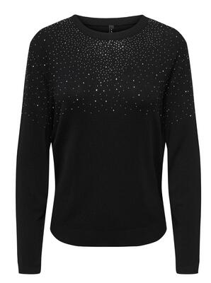 Only 15355228/Black Anabella LS bling o-neck
