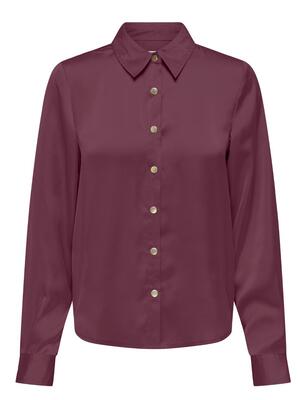 Only 15356386/Mauve Wine Zora LS satin shirt