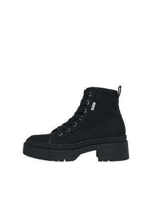 Only Shoes 15227001/Black Phoebe-1 canvas lace up boot