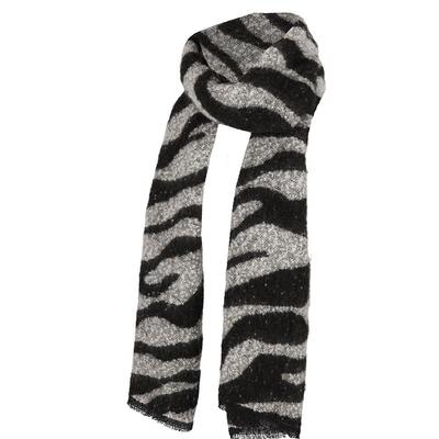 Sarlini 000431-00077/002 Black Geweven sjaal Zebra