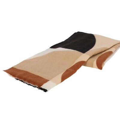 Sarlini 000431-00092/001 Midbrown Geweven sjaal grafisch