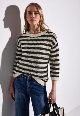 Street One 303245/20001 Cosy striped mesh sweater