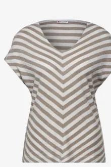 Street One 321286/24694 Shiny yds stripe v-neck