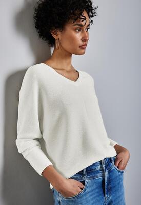 Street One 322950/10108 V-neck cosy structure shirt