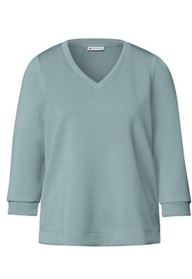 Street One 323879/17020 V-neck silk look shirt 3/4mw