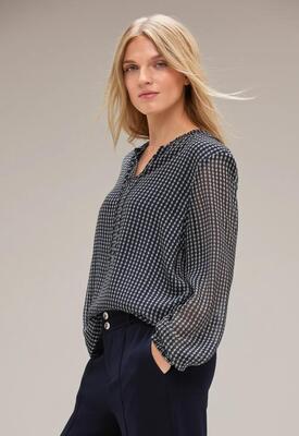 Street One 344220/21238 Geruite chiffon blouse