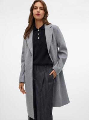 Vero Moda 10267495/Light Grey Melange Blaza long wool coat