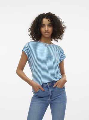 Vero Moda 10284469/Ibiza Blue Ava plain SS top stripe NOOS