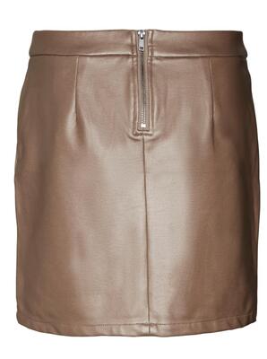 Vero Moda 10290577/Brown Lentil Evadina coated short skirt