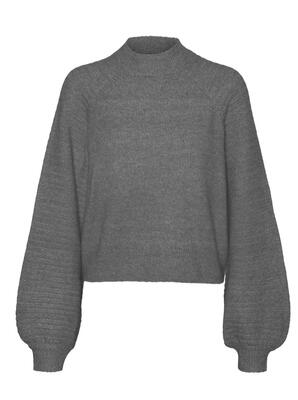 Vero Moda 10293738/Medium Grey Melange Linda LS highneck pullover