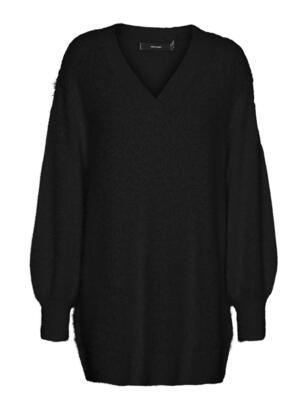 Vero Moda 10298271/Black Poilu LS v-neck long pullover