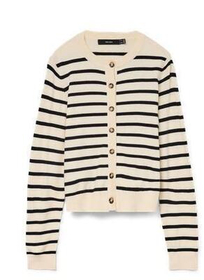 Vero Moda 10331771/Birch with Black Saba plain LS o-neck NOOS