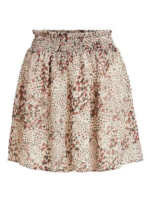 Vila 14067900/Birch Nalia print Sunara HW short skirt