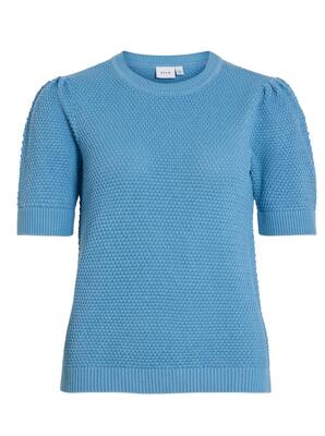 Vila 14084421/Blissful Blue Dalo o-neck SS knit top NOOS
