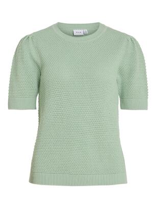 Vila 14084421/Silt Green Dalo o-neck SS knit top NOOS