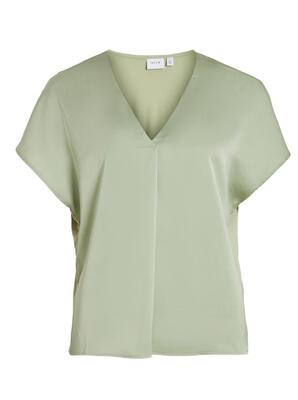 Vila 14089239/Swamp Ellette v-neck satin top NOOS