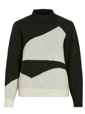 Vila 14094212/Black Cilia mockneck LS jaquard NOOS