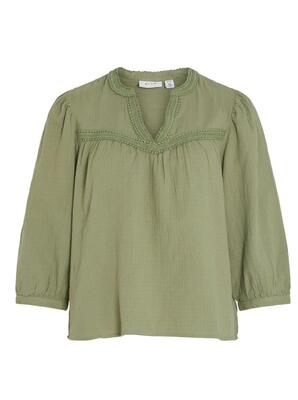 Vila 14095861/Oil Green Jillo v-neck 3/4 top