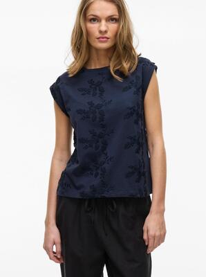 Vila 14104240/Navy Blazer Nayla o-neck S/L top