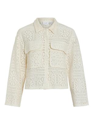 Vila 14105211/Birch Merinda crochet LS cardigan