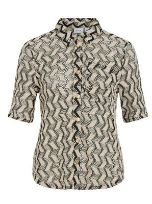 Vila 14105667/Black Beauty Birch Lupina o-neck 2/4 shirt