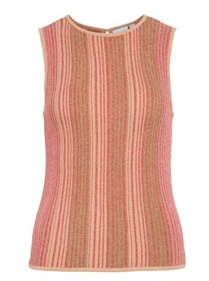 Vila 14105874/Aurora Red Melvina o-neck SL glitter top