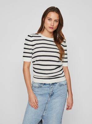 Vila 14106601/White Alyssum Dalo o-neck SS stripe top NOOS