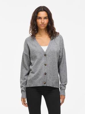Vila 14107411/Medium Grey Melange Ril v-neck knit cardigan NOOS