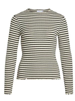Vila 14107470/Birch Black Rika LS funnel neck top NOOS