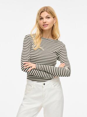 Vila 14107470/Birch Black Rika LS funnel neck top NOOS
