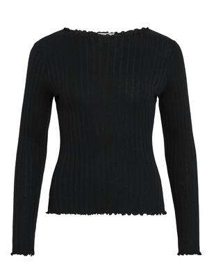 Vila 14107470/Black Beauty Rika LS funnel neck top NOOS