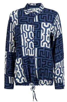 Zoso Charly/0008-0015 Navy Blue Fantasy print blouse