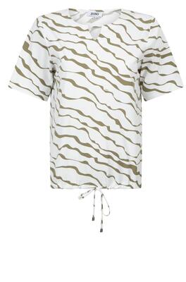 Zoso Femmy/White/Green Print travel blouse-top
