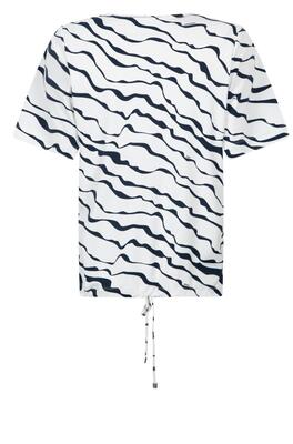 Zoso Femmy/White/Navy Print travel blouse-top